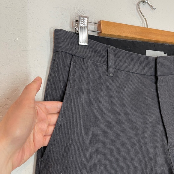 Vince Pants Men's 30 Flat Front Trousers Gray Slim Fit Stretch Cotton Blend - Picture 3 of 14